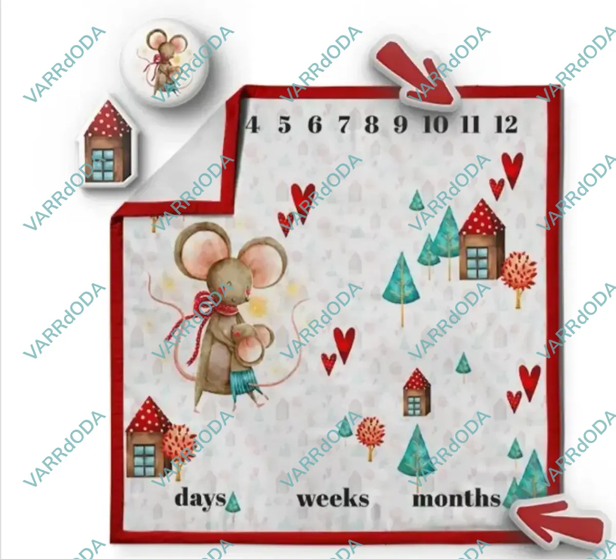 Szerelmes egér mérföldkő takaró