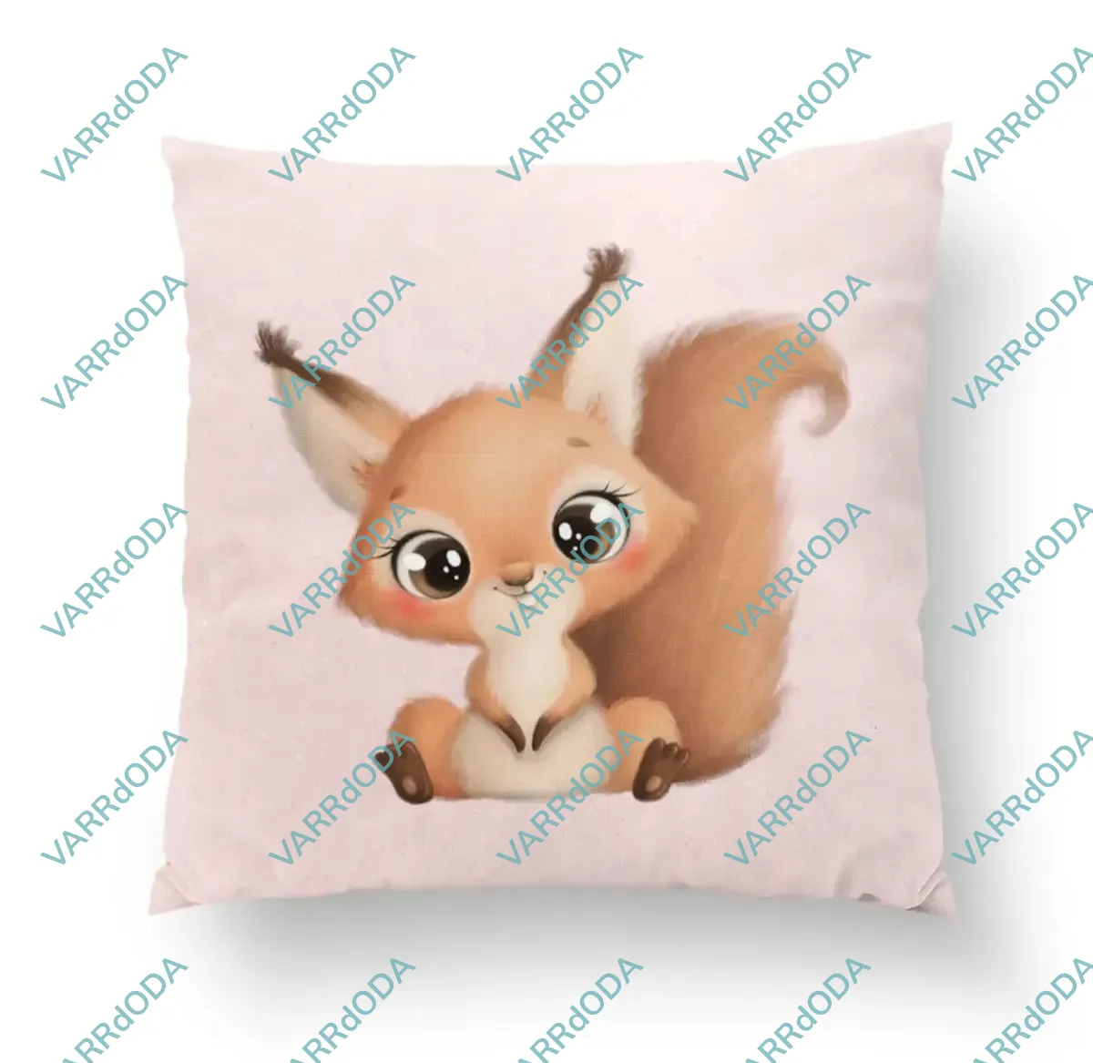 Édes mókus rózsszín prémium párna