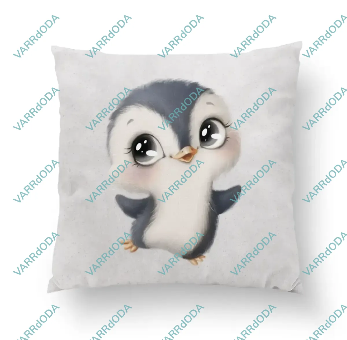 Édes pingvin szürke prémium párna