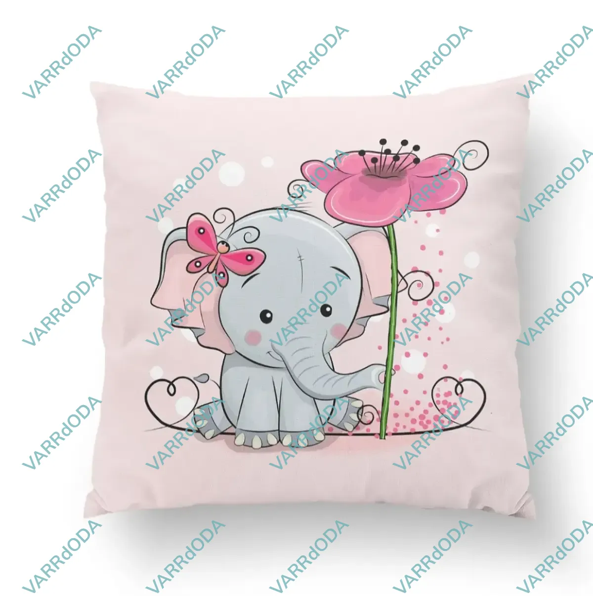 Elefánt virággal prémium párna