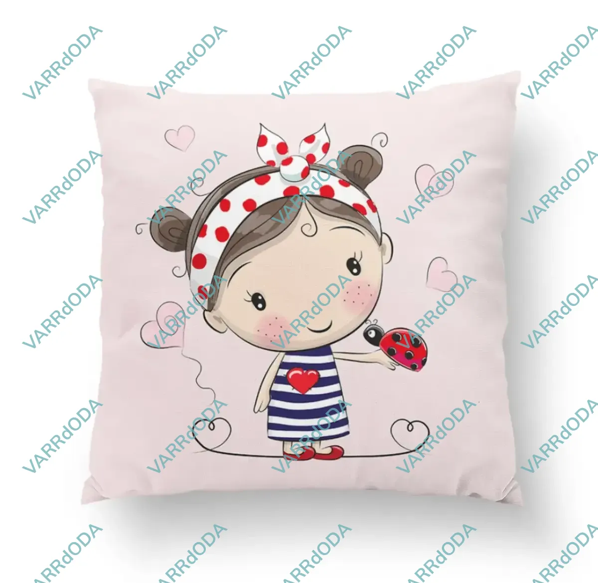 Lány és a katica prémium párna