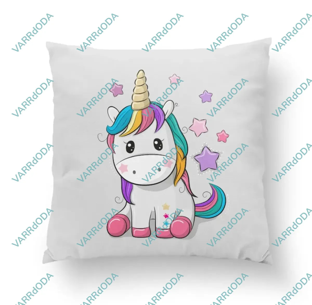 Szivárvány unikornis prémium párna