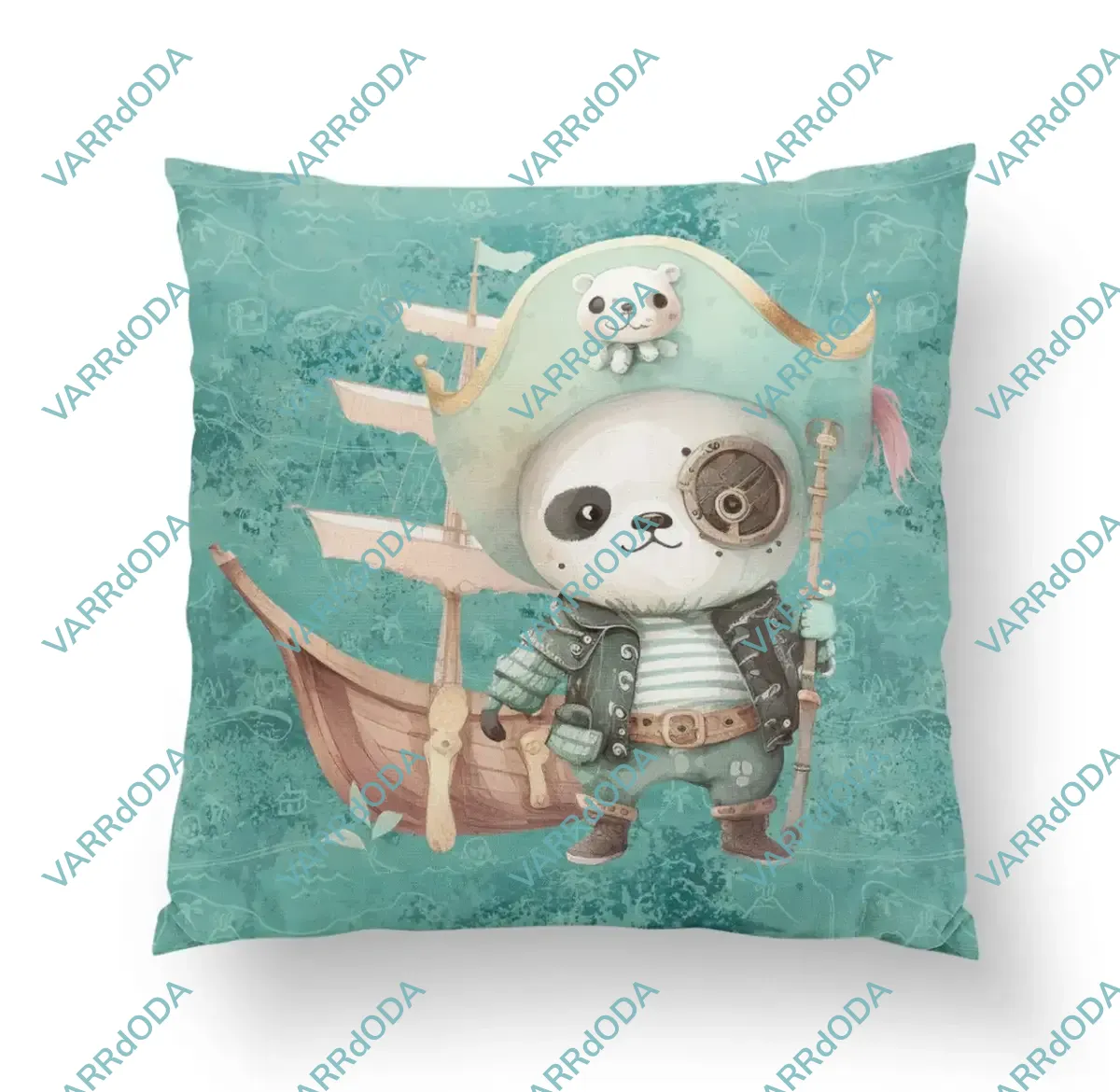 Kalóz panda prémium díszpárna