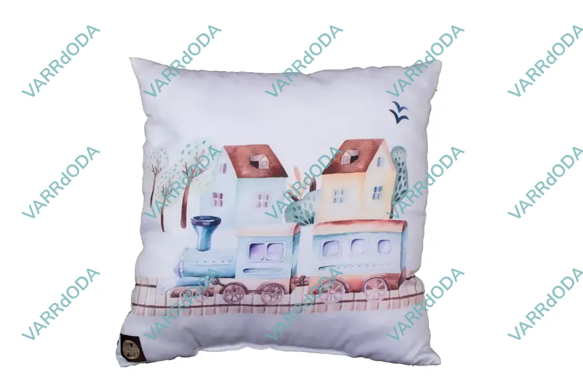 Retro vonat prémium díszpárna