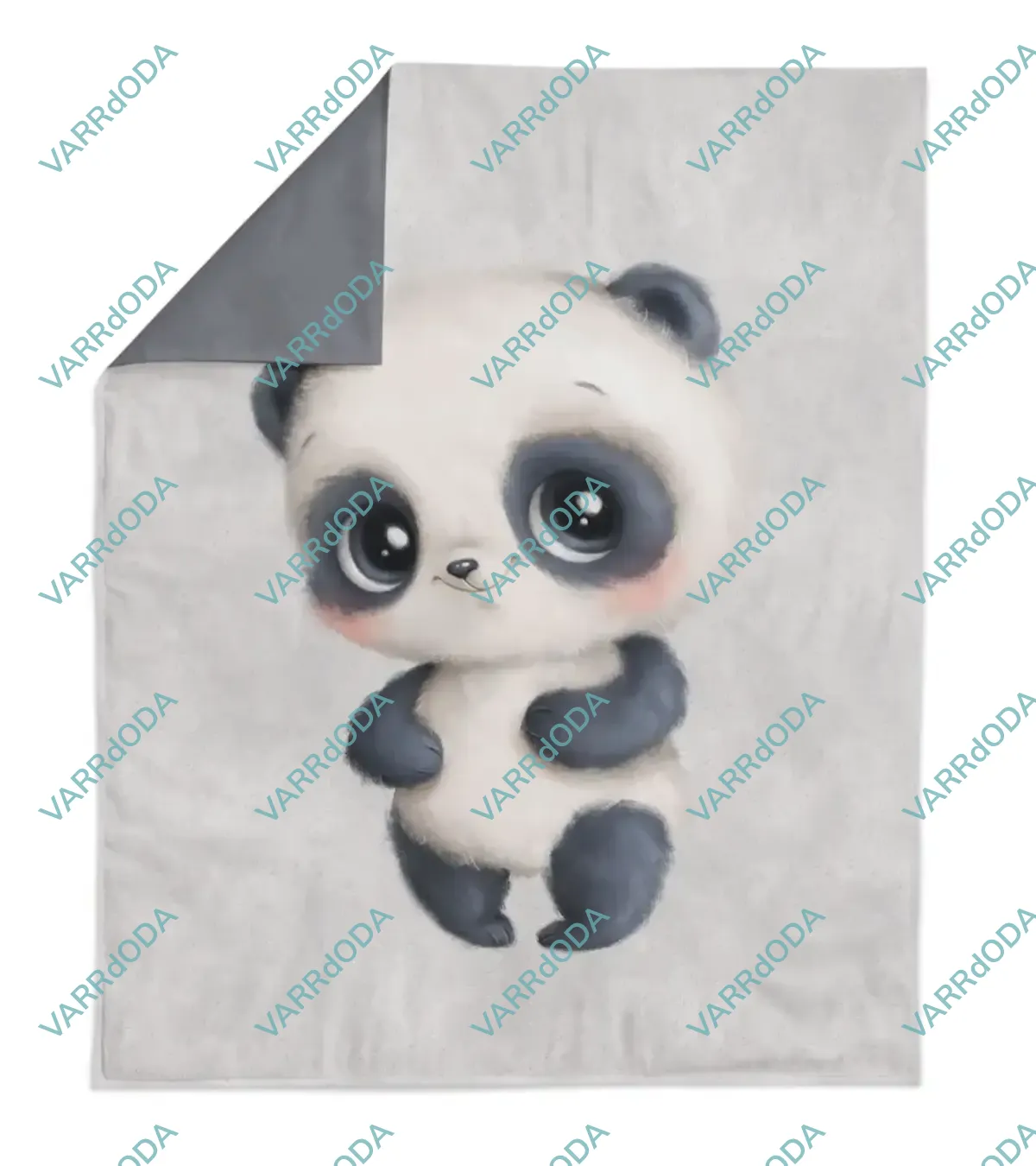 Cuki panda szürke prémium takaró