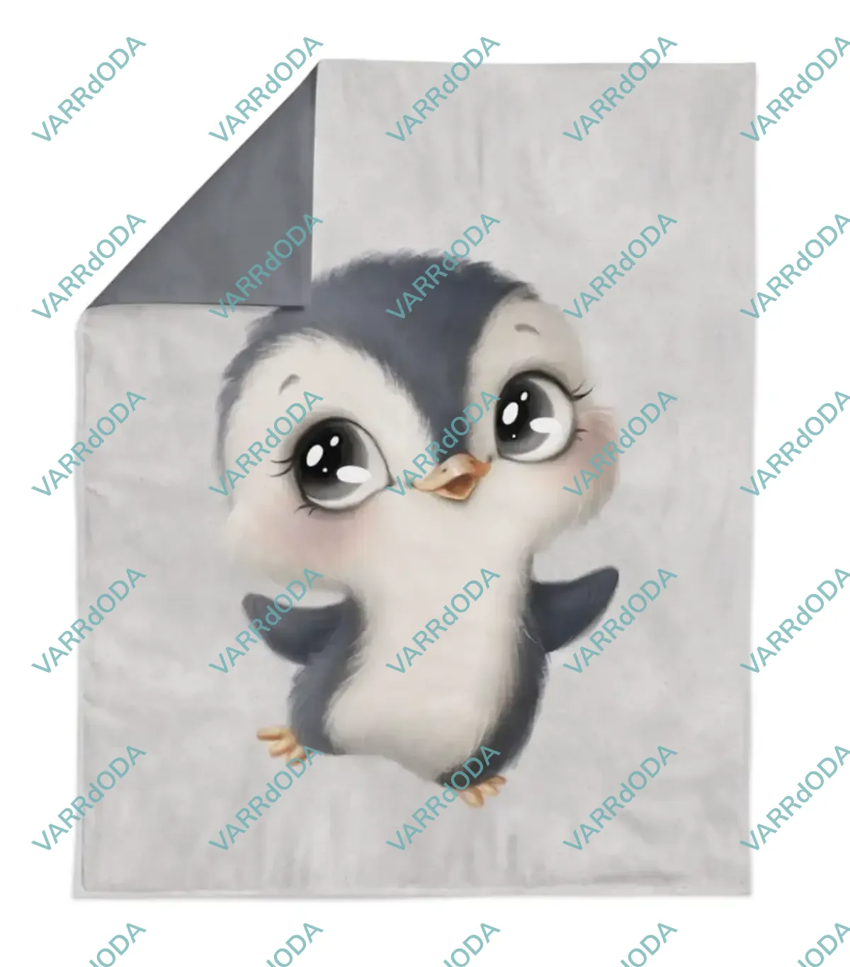 Cuki pingvin szürke prémium takaró