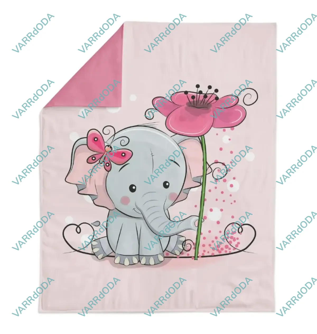 Elefánt virággal prémium takaró