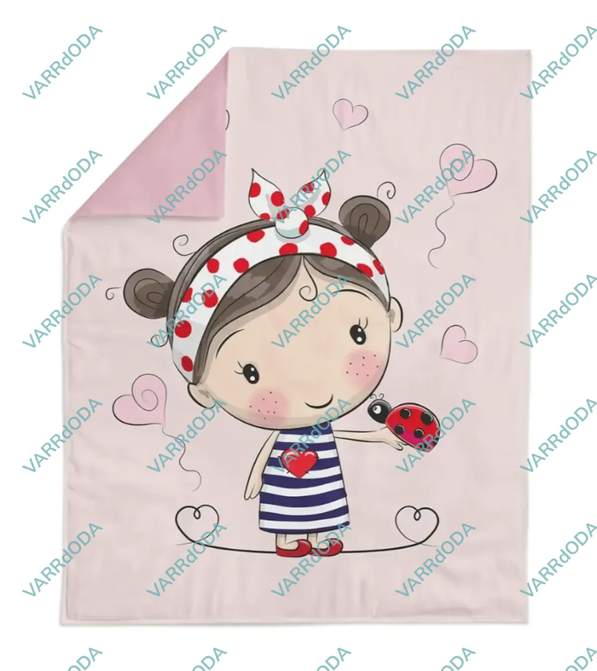 Lány és a katica prémium takaró