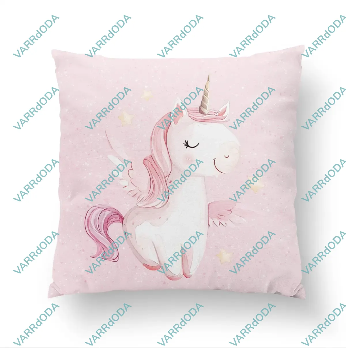 Rózsaszín világ-unikornis prémium díszpárna