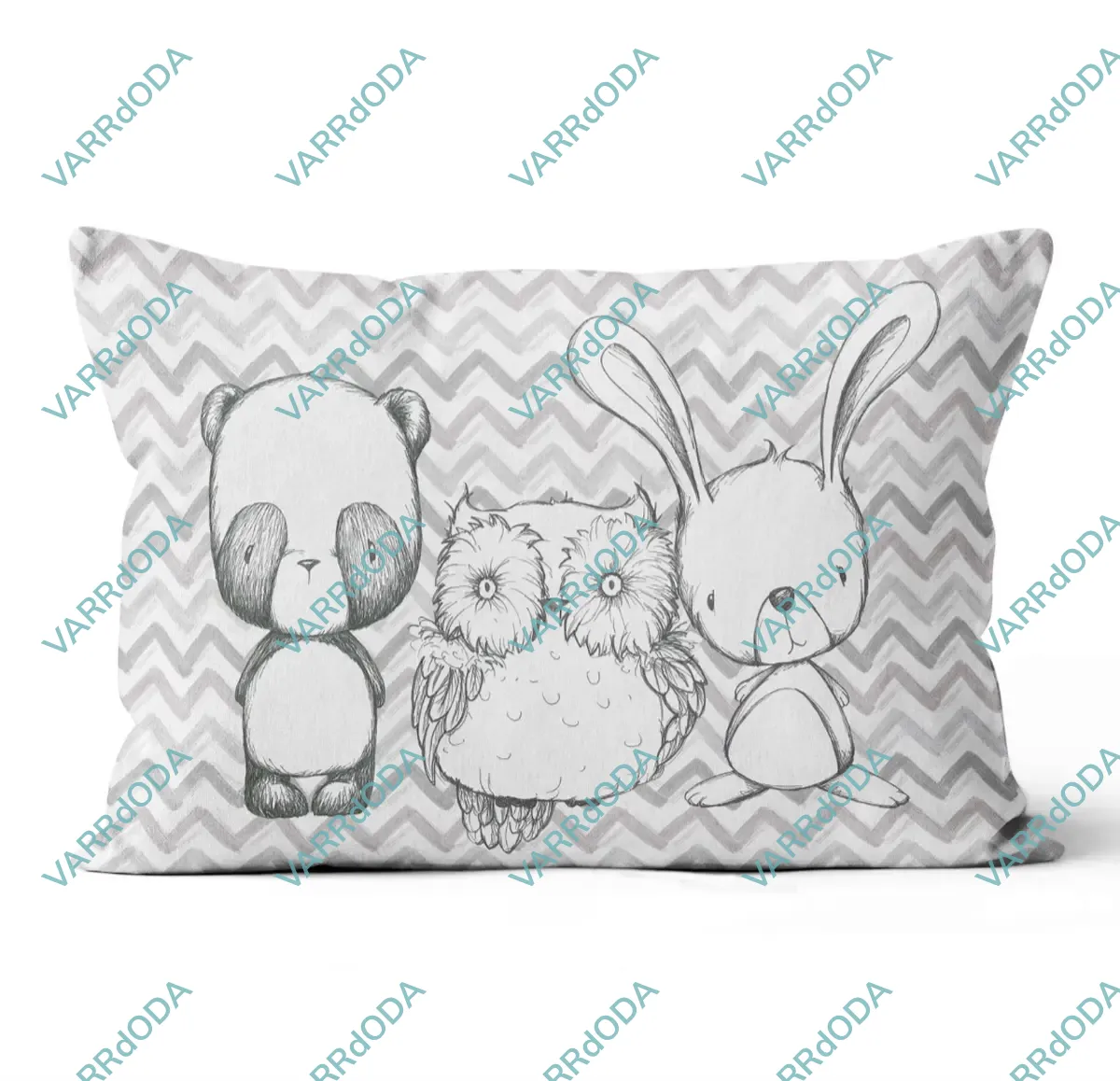 Szürke állatok ovis párna