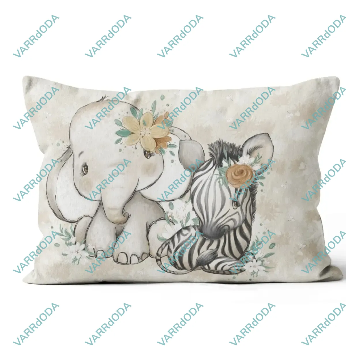 Bébi zebra és elefánt ovis párna