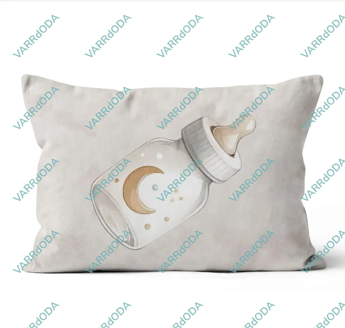 Szép álmokat-cumisüveg holddal ovis párna