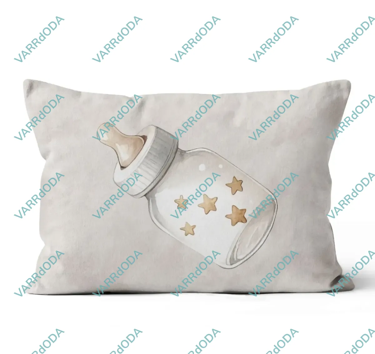 Szép álmokat-cumisüveg csillagokkal ovis párna