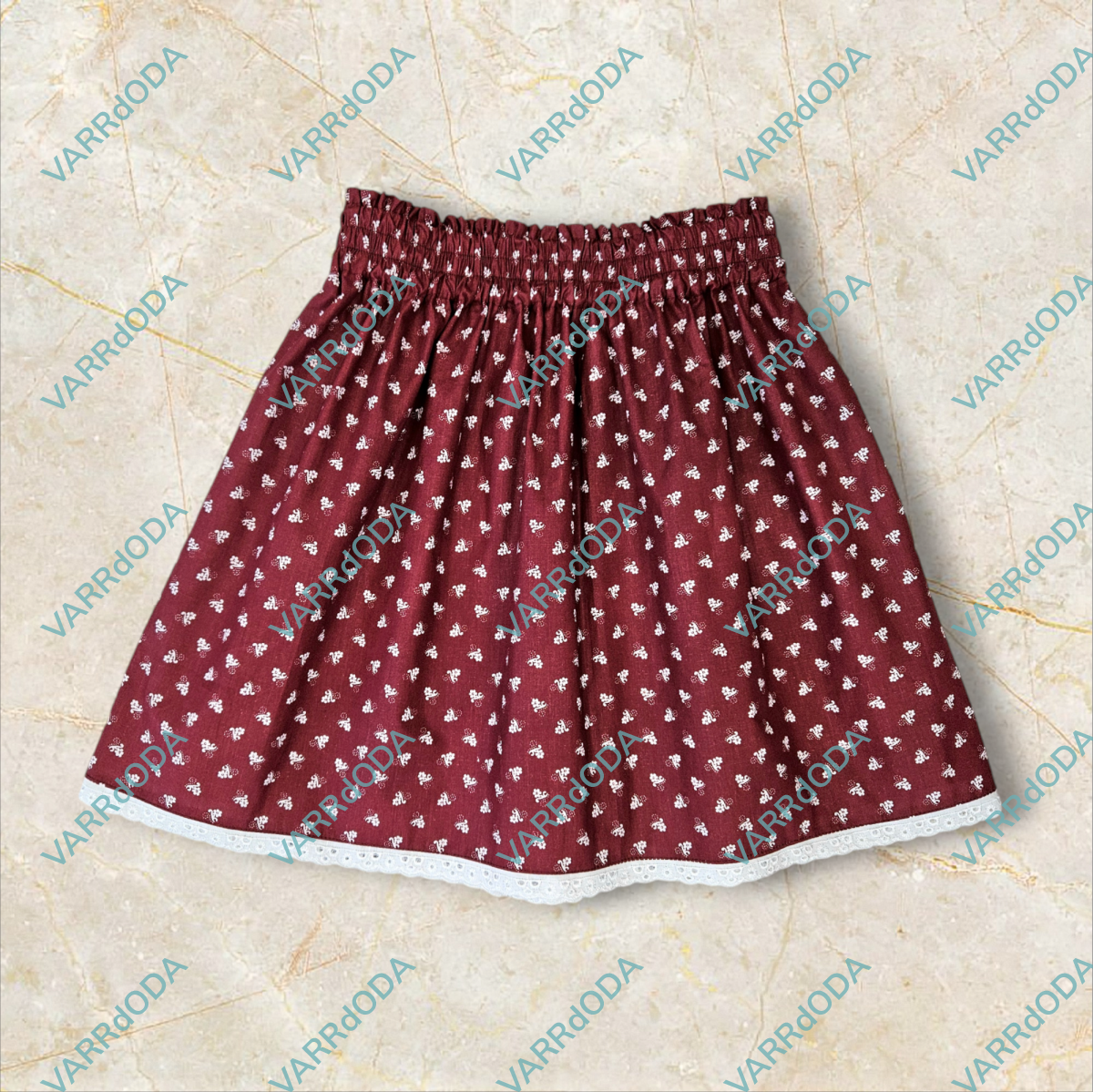 Bordó népi szoknya