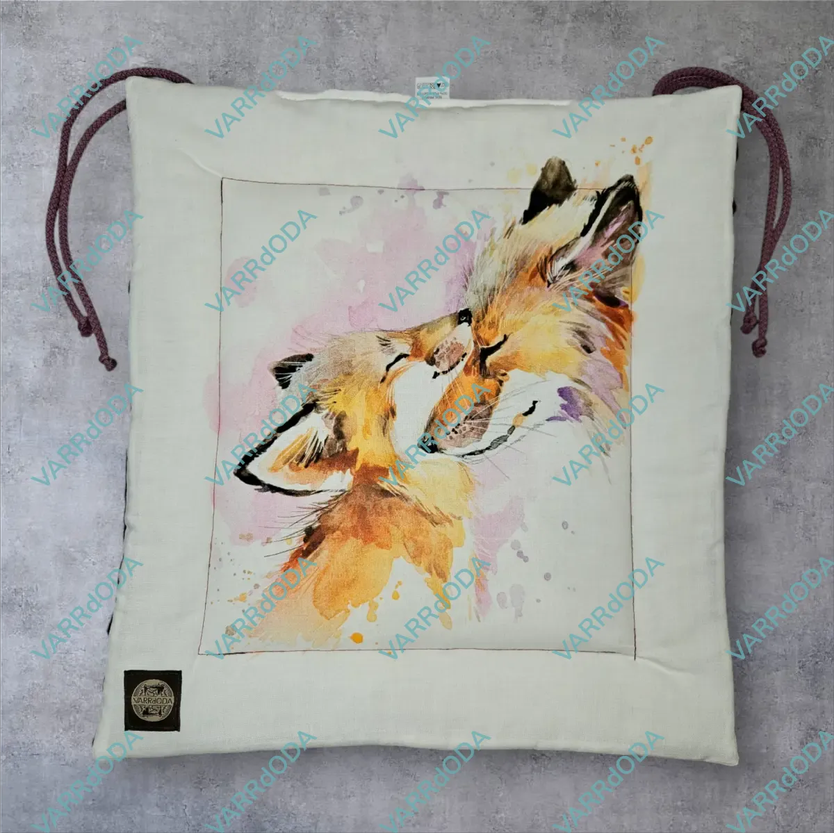 Két róka ülőpárna