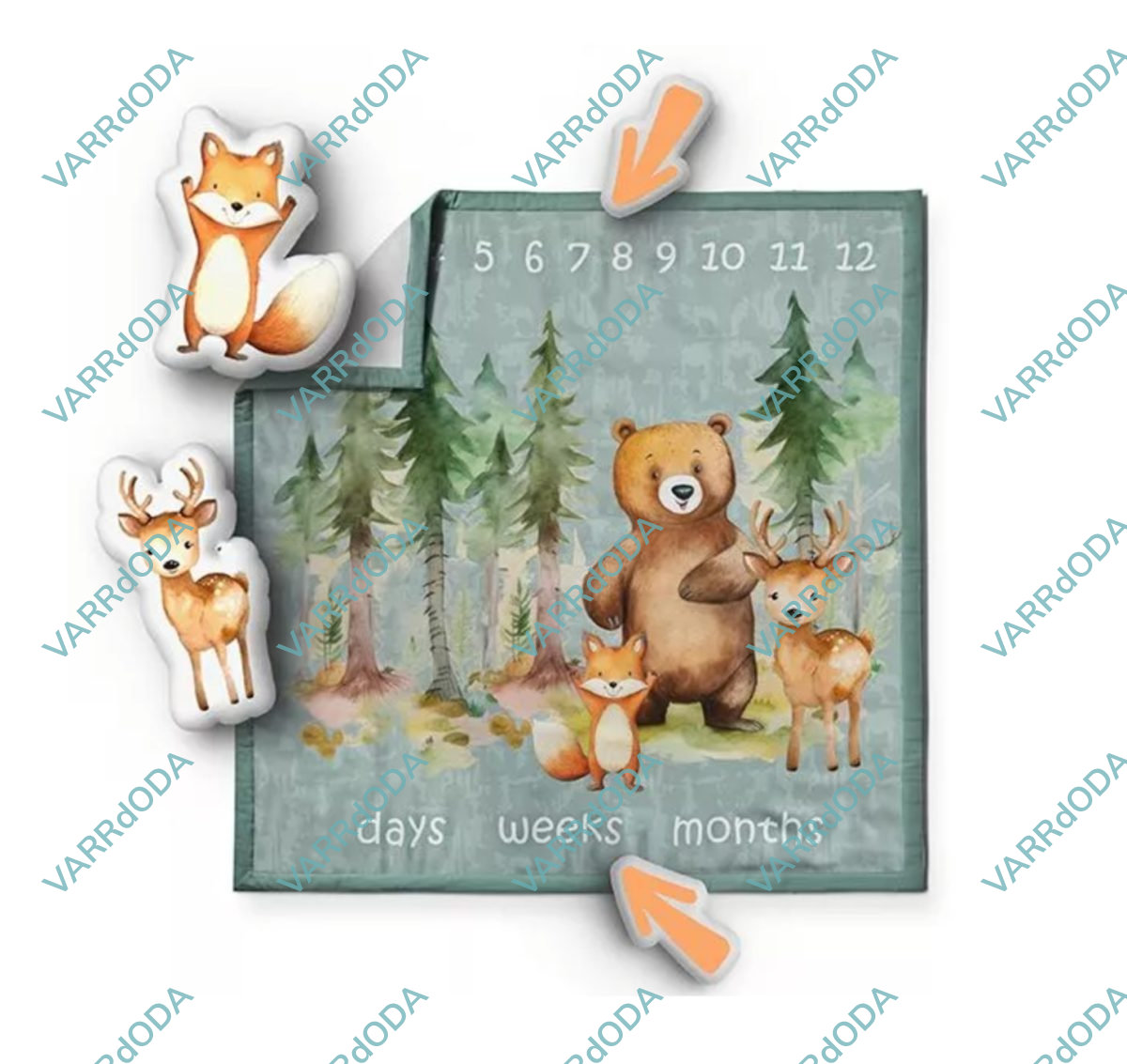 Medve és barátai menta mérföldkő takaró