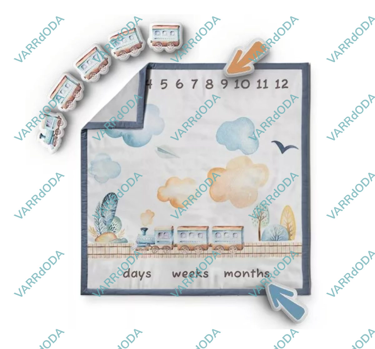 Retro vonat mérföldkő takaró