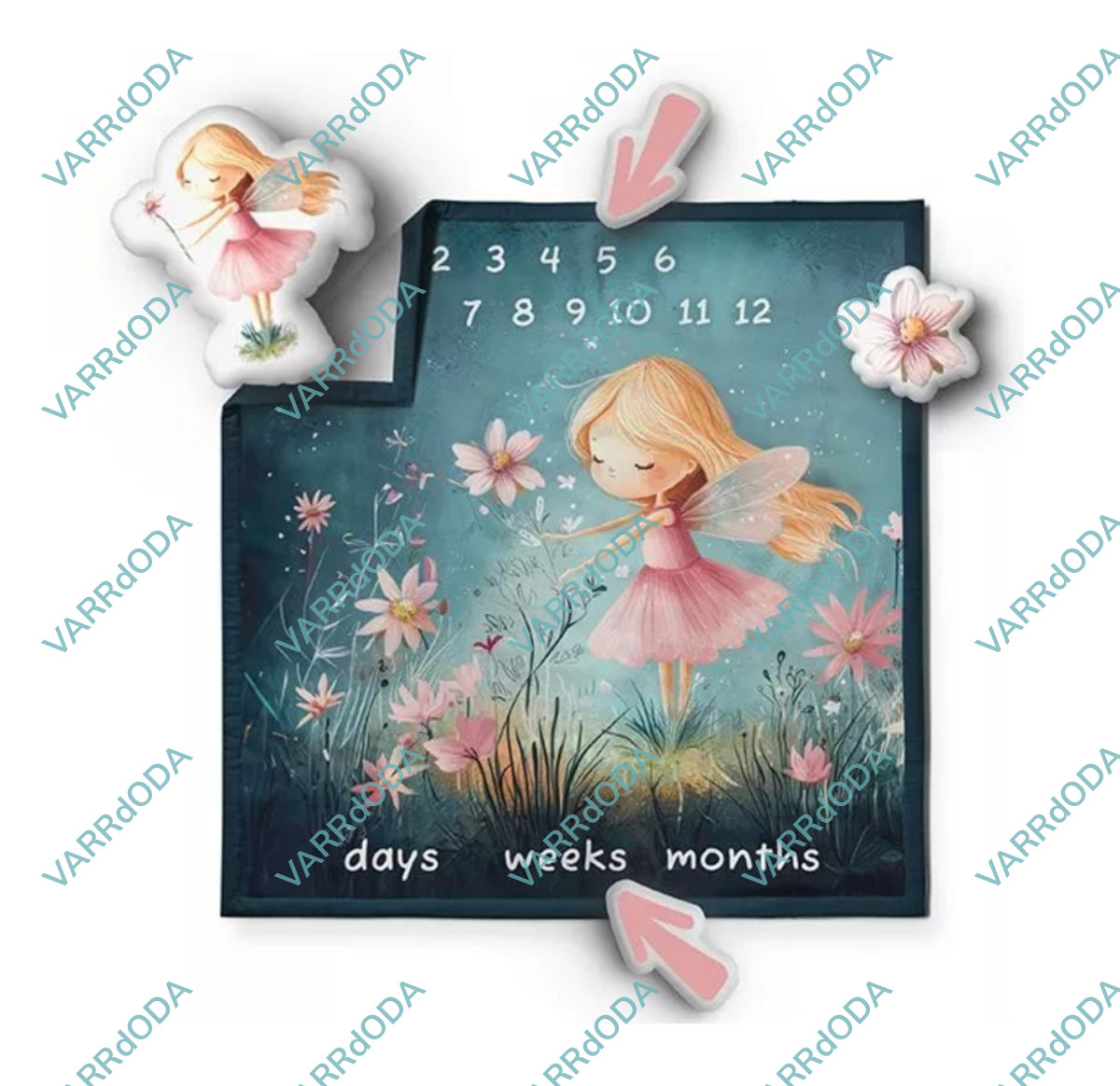 Rózsaszín tündér mérföldkő takaró