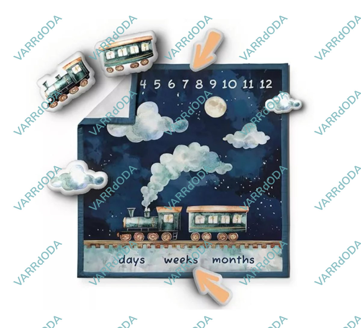 Vonatos mérföldkő takaró