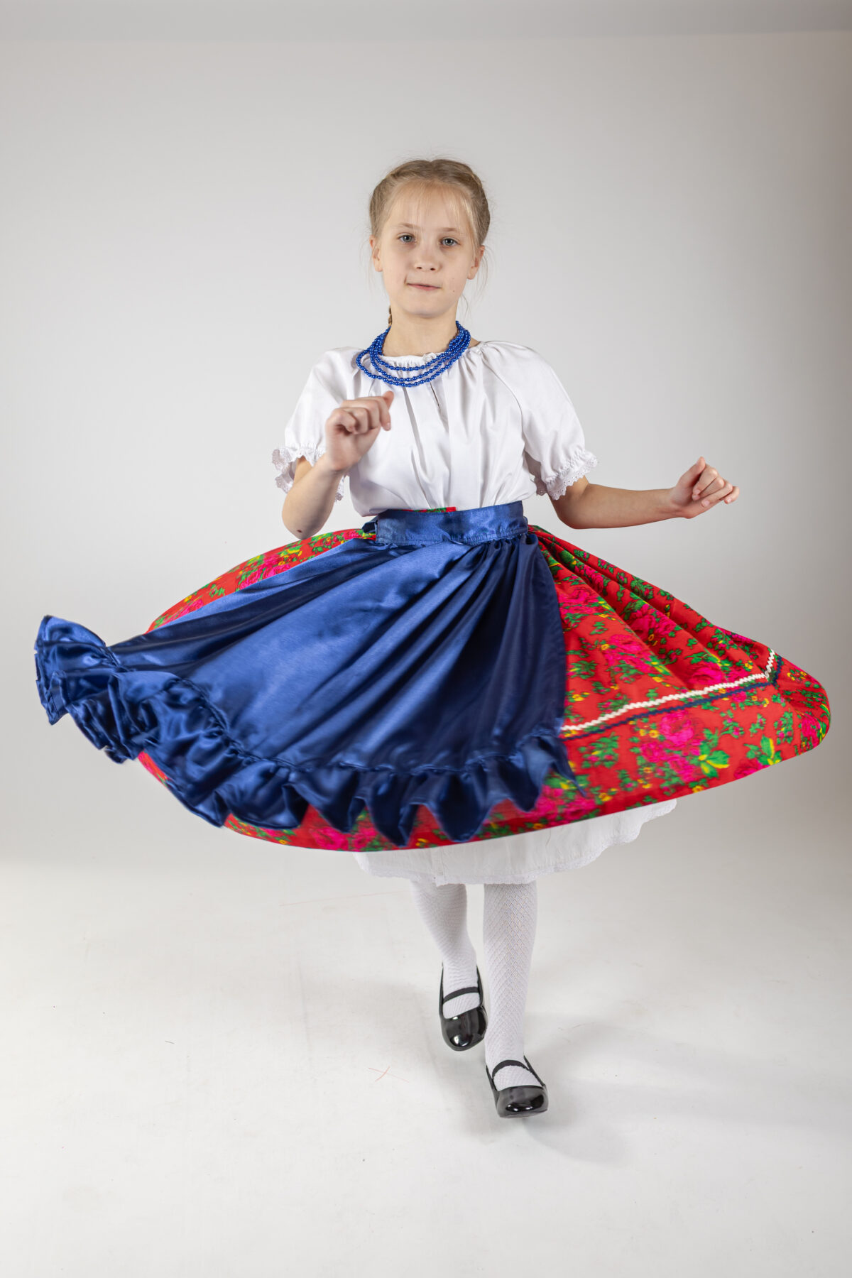 Piros kázsmér mintás néptáncos szoknya - Image 6